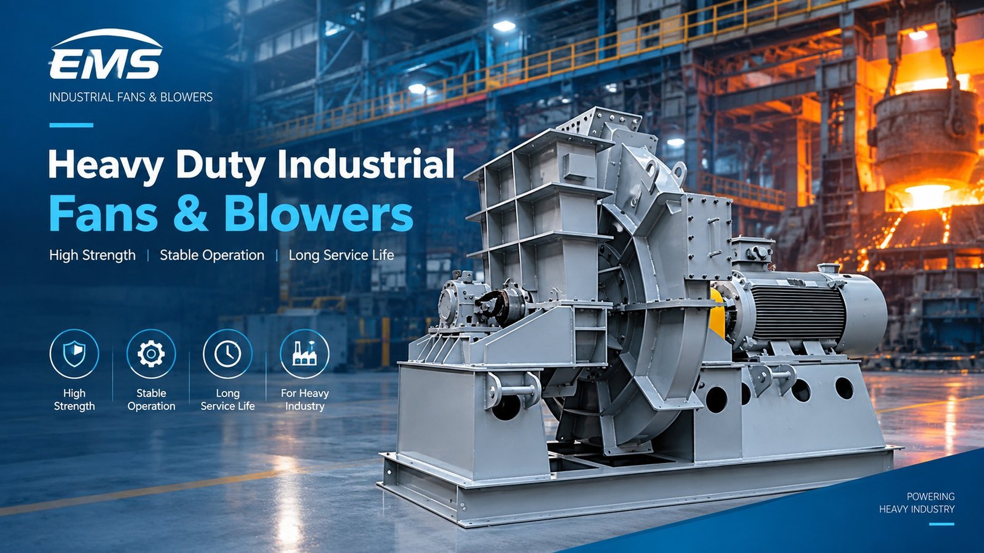 Industrial centrifugal fan in process plant