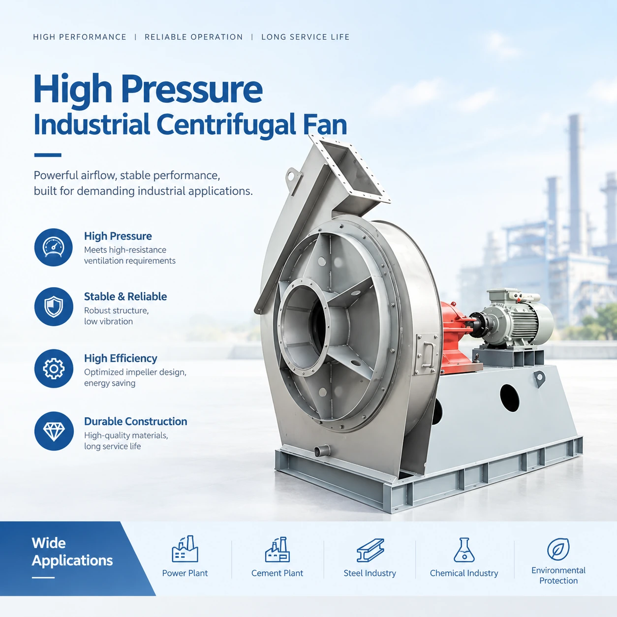 Industrial High Pressure Centrifugal Fan detail rendering