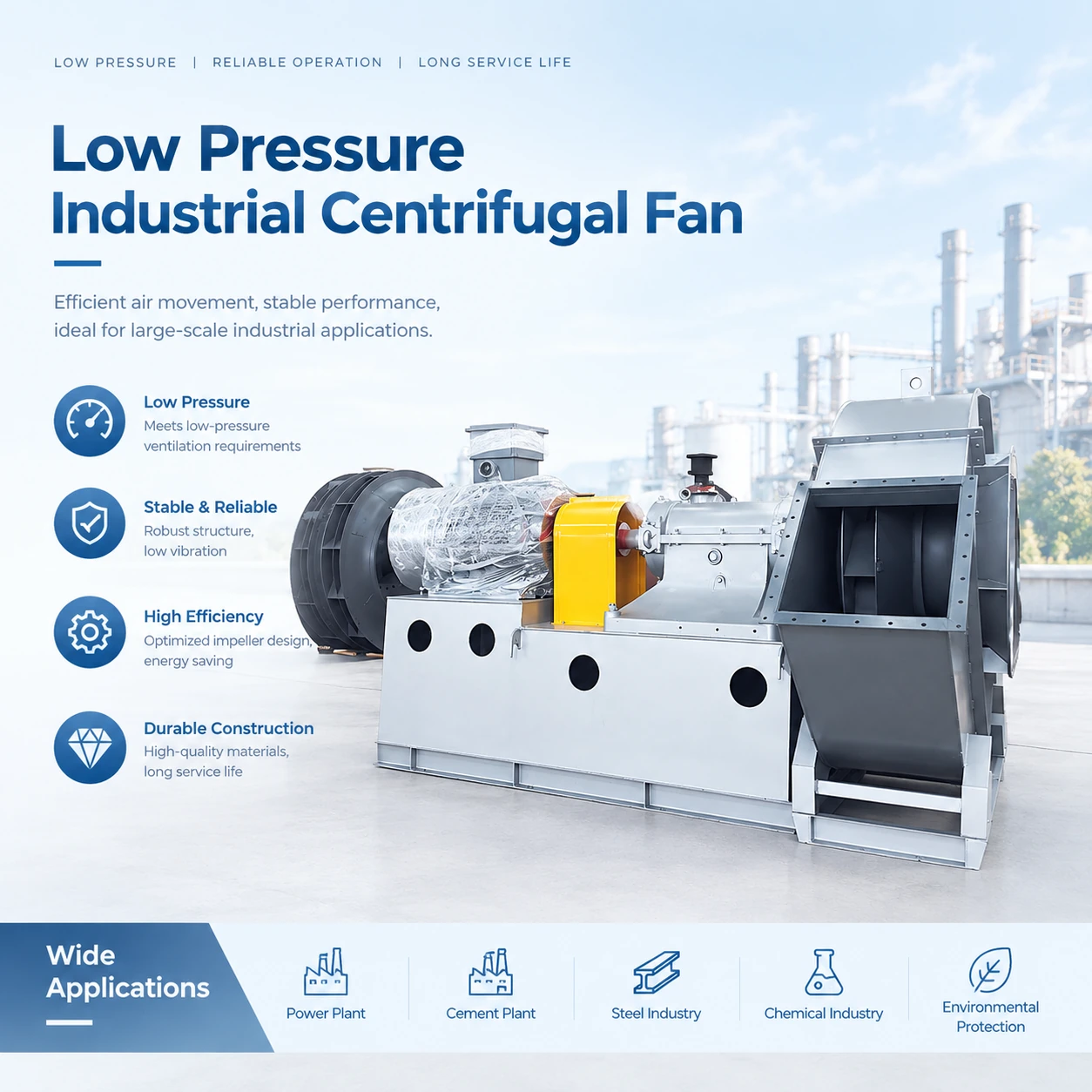 Industrial Low Pressure Centrifugal Fan detail rendering